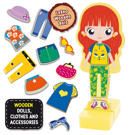 MONTESSORI BABY WOOD MAGNETIC FASHION DOLL