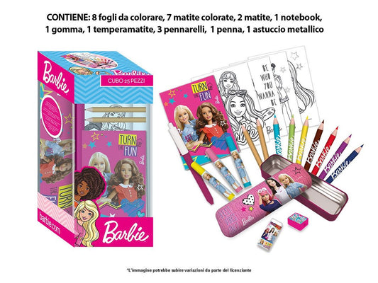 BARBIE CUBO CANCELLERIA 25pz