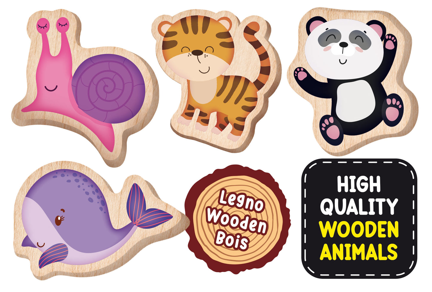 MONTESSORI BABY WOOD PUZZLE ANIMALS