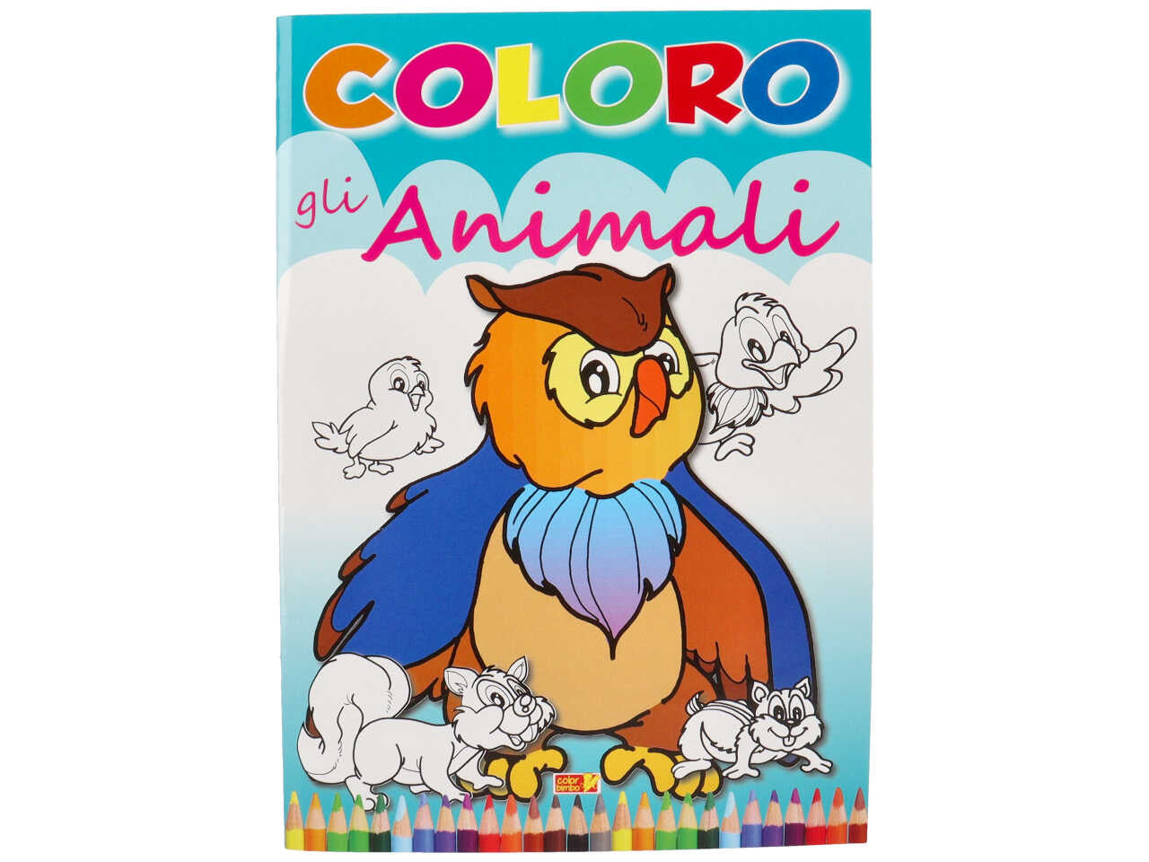 LIBRO COLORA GLI ANIMALI GUFO