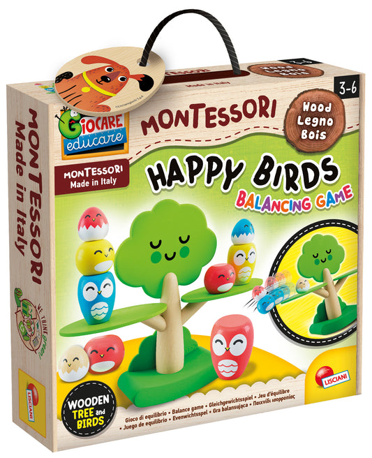 Montessori baby Wood Happy Birds Balancing game