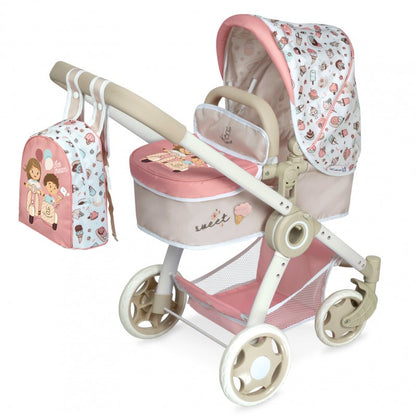 Sweet passeggino per bambole reborn 3in1 con zaino 80548