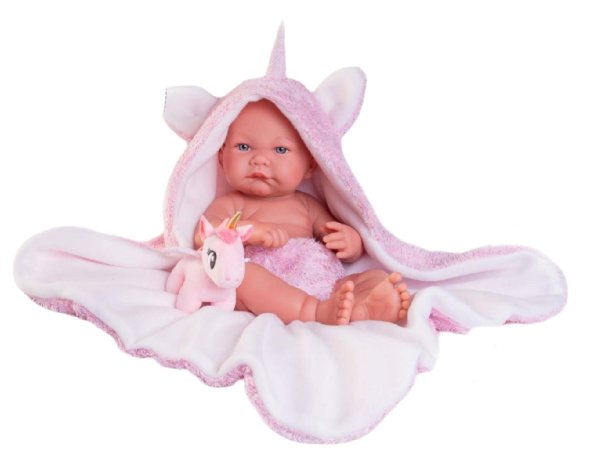 BAMBOLA REBORN REALIZZATA IN SILICONE CHE SEMBRA VERA UNICORNO CON COPERTA