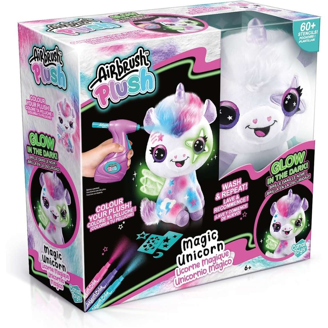 AIRBRUSH PLUSH MAGIC UNICORN - Locotoys