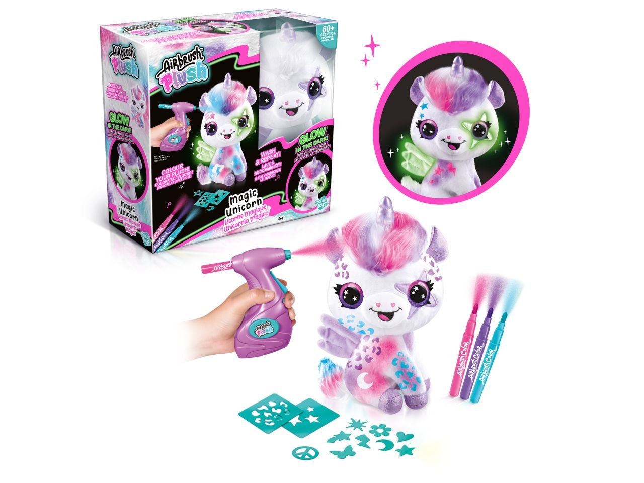 AIRBRUSH PLUSH MAGIC UNICORN - Locotoys