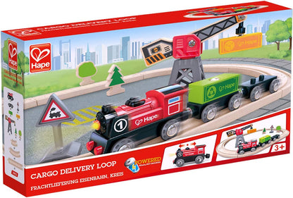 Pista con locomotiva a batteria e gru - Locotoys